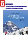 TEST BANK for Operations Management&comma; 14th Editio by William Stevenson&comma; Verified Chapters 1 - 19&comma; Complete Newest Version