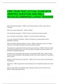 FIRE TEAM TEST ACTUAL EXAM WITH  VERIFIED QUESTION AND WELL  DETAILED ANSWERS LATEST 2024&sol;2025  