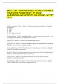 WGU C784 - APPLIED HEALTHCARE STATISTICS  OBJECTIVE ASSESSMENT &num;1 EXAM  QUESTIONS AND VERIFIED SOLUTIONS LATEST  2025