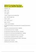 Medical Terminology Final Exam Review 2025 UPDATE GRADED A&plus;