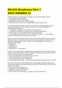 NCLEX Readiness Part 1 2025 GRADED A&plus;