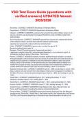 VSO Test Exam Guide &lpar;questions with  verified answers&rpar; UPDATED Newest 2025&sol;2026   