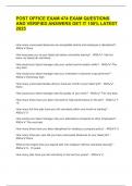 POST OFFICE EXAM 474 EXAM QUESTIONS  AND VERIFIED ANSWERS GET IT 100&percnt; LATEST  2025 