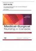 TEST BANK FOR Lewis's Medical-Surgical Nursing in Canada&colon; Assessment and Management of Clinical Problems 5th Edition by Jane Tyerman &comma; ISBN&colon; 9780323791564 &vert;All Chapters Verified&vert; Guide A&plus;