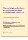 Wisconsin Nursing Jurisprudence Practice  Exam Questions and correct Answers  &lpar;Verified Answers&rpar; with Rationales 2025