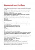 Electrolysis & Laser Final Exam 2025&sol;2026 Questions With Completed & Verified Solutions&period;