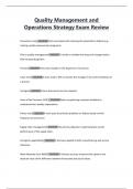 Quality Management and Operations Strategy Exam