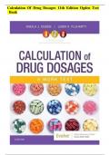 Test Bank For Calculation of Drug Dosages 11th Edition by Sheila J&period; Ogden&comma; Linda Fluharty ISBN&semi;9780323551281 All Chapters 1-19 Fully Covered&comma;Complete Guide A&plus;&vert;&vert;NEWEST VERSION&vert;&vert;&period;