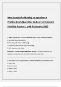 New Hampshire Nursing Jurisprudence  Practice Exam Questions and correct Answers  &lpar;Verified Answers&rpar; with Rationales 2025