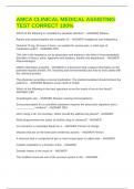 AMCA CLINICAL MEDICAL ASSISTING TEST CORRECT 100&percnt;