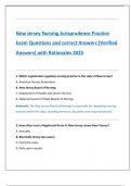 New Jersey Nursing Jurisprudence Practice  Exam Questions and correct Answers &lpar;Verified  Answers&rpar; with Rationales 2025