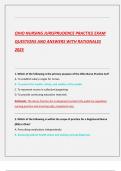 OHIO NURSING JURISPRUDENCE PRACTICE EXAM QUESTIONS AND ANSWERS WITH RATIONALES  2025