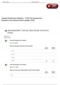 Applied Healthcare Statistics - C784 Pre-Assessment Questions and answers latest updates 2025