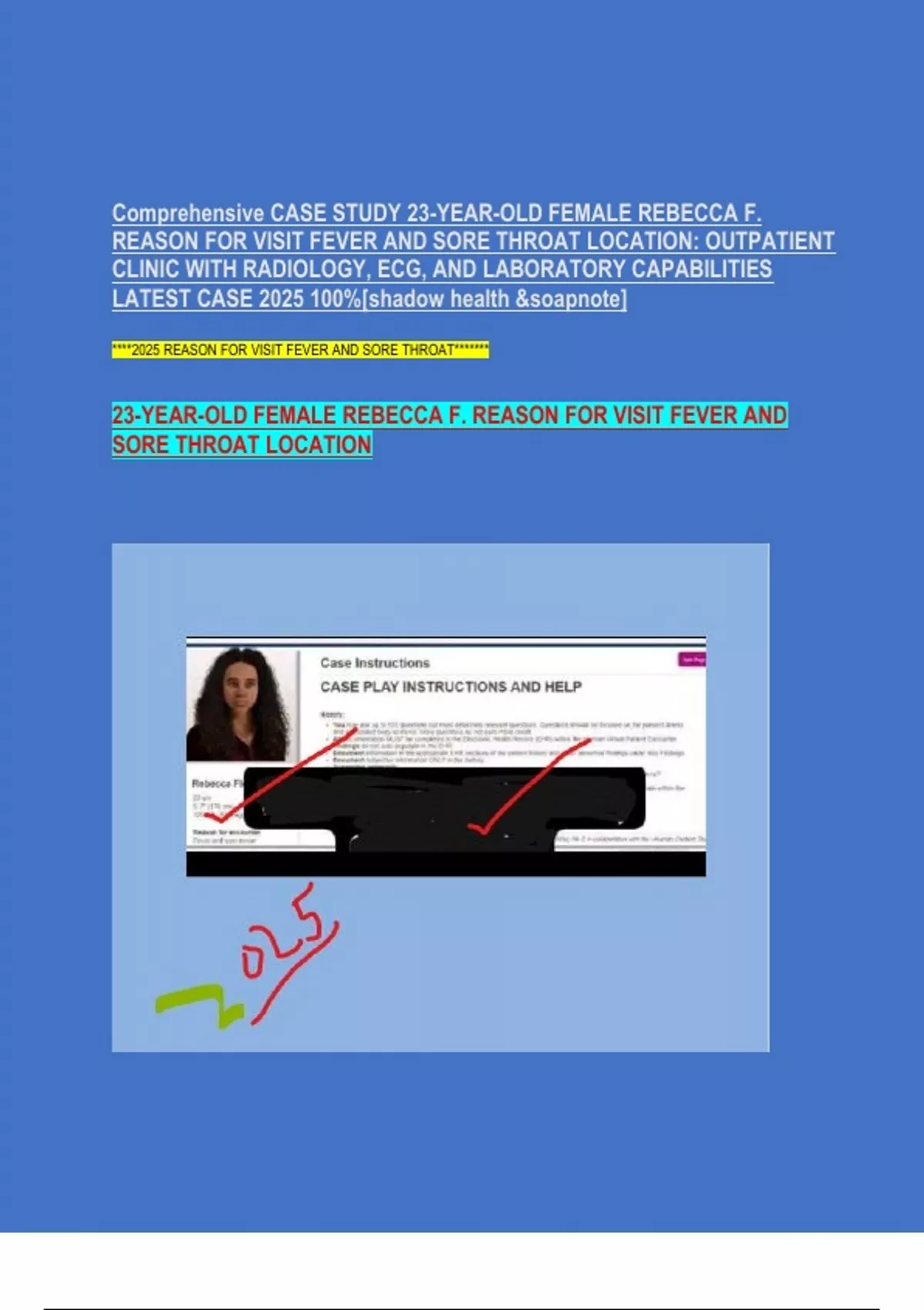 i-Human Case Study: Fever & Sore Throat (Streptococcal Pharyngitis ...