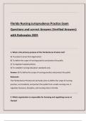 Florida Nursing Jurisprudence Practice Exam Questions and correct Answers &lpar;Verified Answers&rpar;  with Rationales 2025