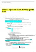 Nurs 615 pharm exam 3 study guide 2025 