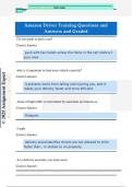 Amazon Driver Training Questions and  Answers and Graded