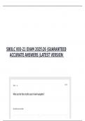 SBOLC 003-21 EXAM 202526 &vert;GUARANTEED ACCURATE ANSWERS &vert;LATEST VERSION  