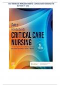 Test Bank for Introduction to Critical Care Nursing &lpar;9th Edition&rpar; by Sole &vert; Complete Exam Question Set
