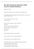 Bio 253 Final Exam Questions With Correct Verified Solutions.