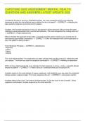 CAPSTONE QUIZ ASSESSMENT MENTAL HEALTH QUESTION AND ANSWERS LATEST UPDATE 2025 