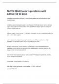  NURS 3664 Exam 1 questions well answered to pass