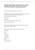NURS 356 Study Guide Exam 3 with verified answers already passed