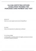 CLG 006 CERTIFYING OFFICER LEGISLATION TRAINING FOR PURCHASE CARD PAYMENT DAU TEST