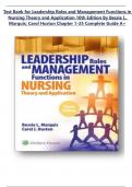 Test Bank for Leadership Roles and Management Functions in Nursing Theory and Application 10th Edition By Bessie L. Marquis; Carol Huston Chapter 1-25 Complete Guide A+