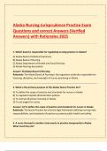 Alaska Nursing Jurisprudence Practice Exam Questions and correct Answers &lpar;Verified  Answers&rpar; with Rationales 2025