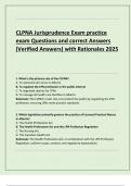 CLPNA Jurisprudence Exam practice  exam Questions and correct Answers  &lpar;Verified Answers&rpar; with Rationales 2025