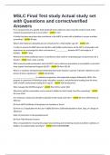 MSLC Final Test study Actual study set with Questions and correct&sol;verified Answers