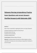 Delaware Nursing Jurisprudence Practice  Exam Questions and correct Answers  &lpar;Verified Answers&rpar; with Rationales 2025