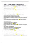 M-SLC ABCP Actual study set with Questions and correct&sol;verified Answers