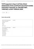 TCFP Inspector's Class II ACTUAL EXAM QUESTIONS WITH COMPLETE SOLUTION GUIDE&rpar; &lpar;MULTIPLE CHOICES&rpar; &lpar;A&plus; GRADED 100&percnt; VERIFIED&rpar; LATEST VERSION 2025