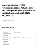Maternal Newborn VATI remediation &lpar;2025&rpar; Actual exam test &vert; comprehensive questions and verified&vert; answers&vert; get it 100&percnt; ACCURATE&excl;