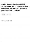 CASLI Knowledge Prep &lpar;2025&rpar; Actual exam test &vert; comprehensive questions and verified&vert; answers&vert; get it 100&percnt; ACCURATE&excl;