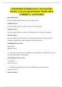 CERTIFIED EMERGENCY MANAGER - WEEK 1 EXAM QUESTIONS WITH 100&percnt; CORRECT ANSWERS&excl;&excl;