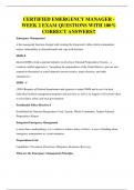 CERTIFIED EMERGENCY MANAGER - WEEK 2 EXAM QUESTIONS WITH 100&percnt; CORRECT ANSWERS&excl;&excl;