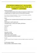 CERTIFIED EMERGENCY MANAGER - WEEK 3 EXAM QUESTIONS WITH 100&percnt; CORRECT ANSWERS&excl;&excl;