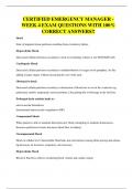 CERTIFIED EMERGENCY MANAGER - WEEK 4 EXAM QUESTIONS WITH 100&percnt; CORRECT ANSWERS&excl;&excl;