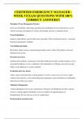CERTIFIED EMERGENCY MANAGER - WEEK 5 EXAM QUESTIONS WITH 100&percnt; CORRECT ANSWERS&excl;&excl;