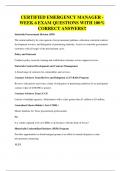 CERTIFIED EMERGENCY MANAGER - WEEK 6 EXAM QUESTIONS WITH 100&percnt; CORRECT ANSWERS&excl;&excl;