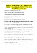 CERTIFIED EMERGENCY MANAGER - WEEK 7 EXAM QUESTIONS WITH 100&percnt; CORRECT ANSWERS&excl;&excl;