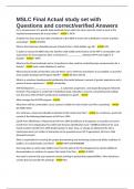 MSLC Final Actual study set with Questions and correct&sol;verified Answers