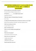 CERTIFIED EMERGENCY MANAGER EXAM QUESTIONS WITH 100&percnt; CORRECT ANSWERS&excl;&excl;