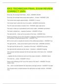 EKG TECHNICIAN FINAL EXAM REVIEW CORRECT 100&percnt;