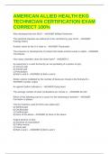 AMERICAN ALLIED HEALTH EKG TECHNICIAN CERTIFICATION EXAM CORRECT 100&percnt;