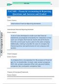 FAC1601 - Financial Accounting & Reporting Questions and Answers and Graded