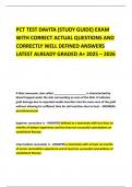 PCT TEST DAVITA &lpar;STUDY GUIDE&rpar; EXAM WITH CORRECT ACTUAL QUESTIONS AND CORRECTLY WELL DEFINED ANSWERS LATEST ALREADY GRADED A&plus; 2025 &ndash; 2026